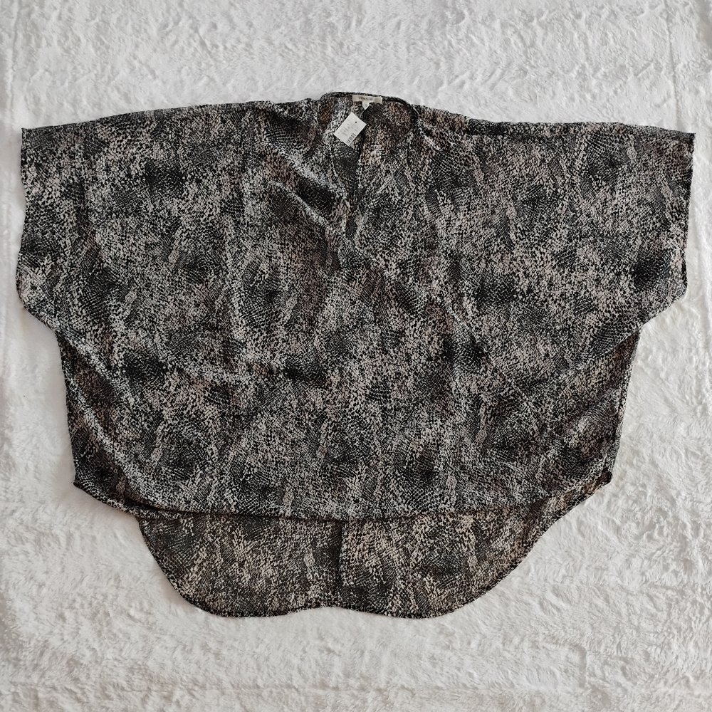 Maurices Plus Size Sheer Snakeskin Wrap Front Blouse